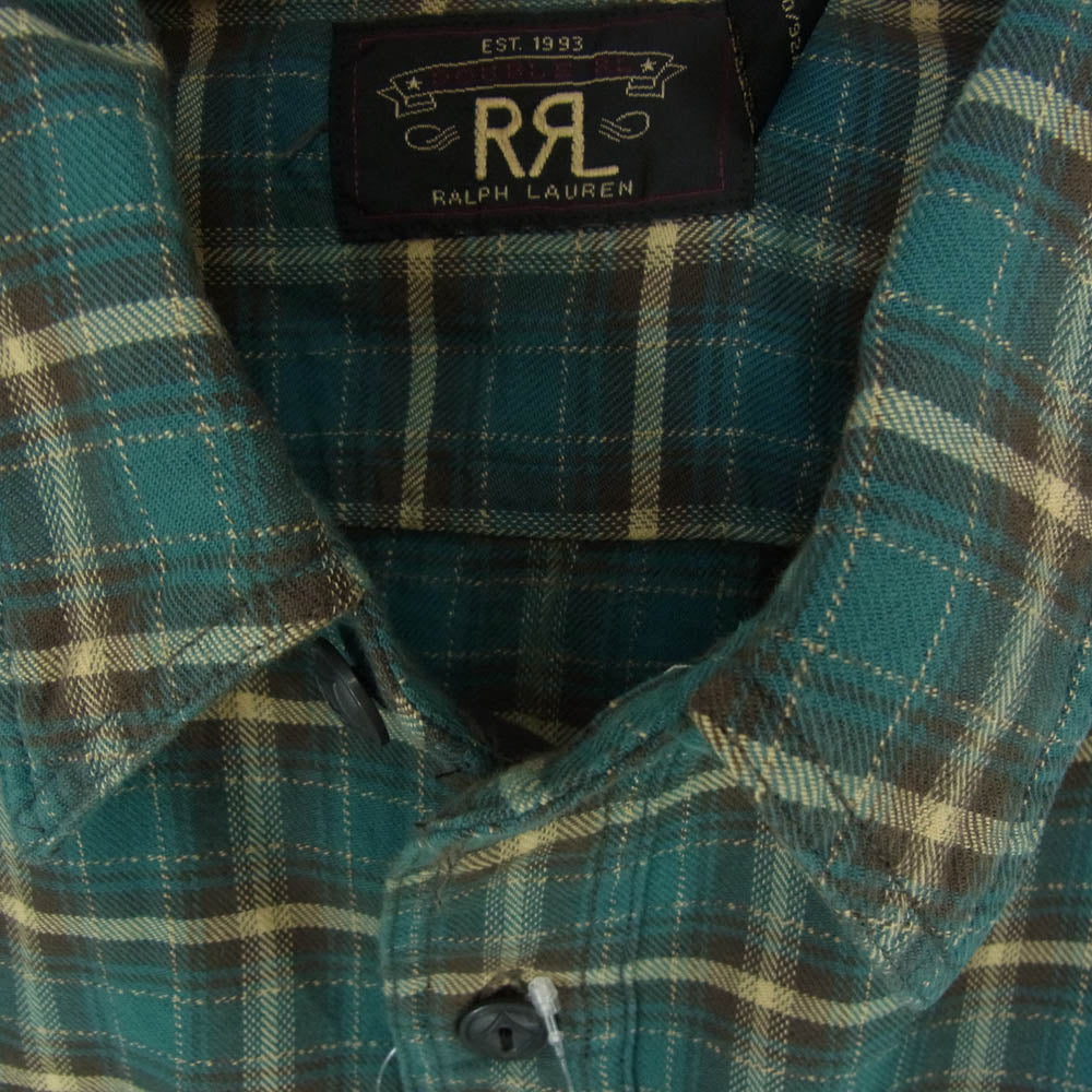 RRL ダブルアールエル MNRRWOV16820373 Plaid Twill Workshirt チェック ツイル ワークシャツ 緑青系 S【新古品】【未使用】【中古】