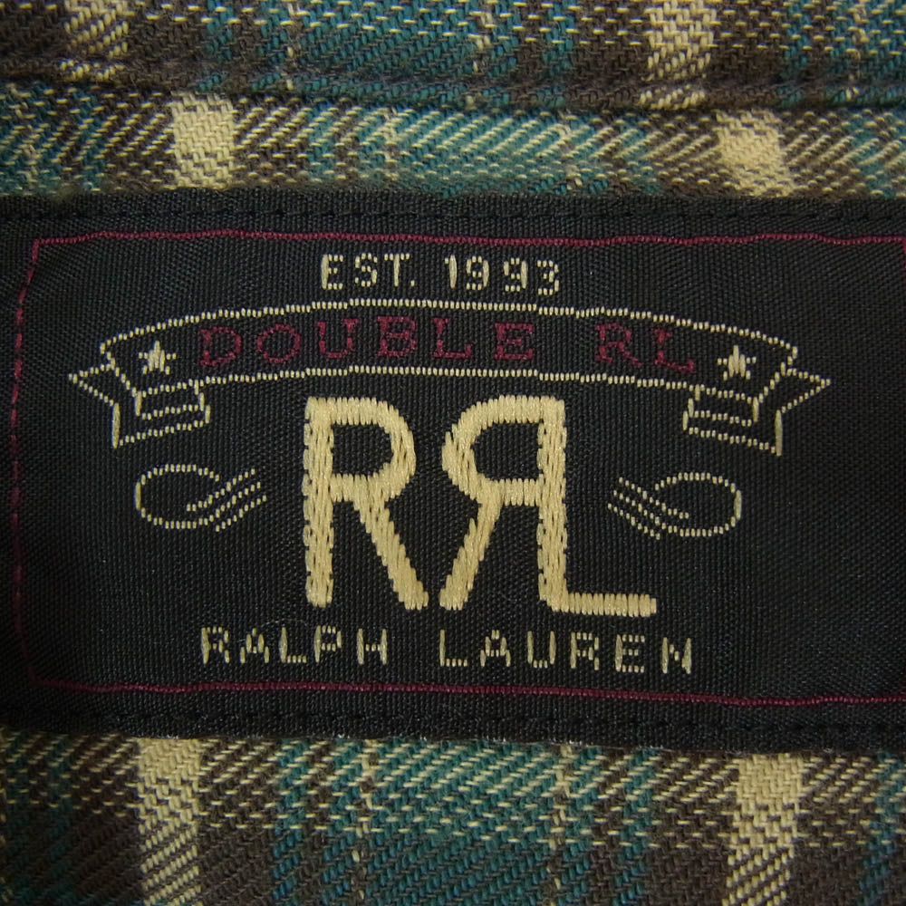 RRL ダブルアールエル MNRRWOV16820373 Plaid Twill Workshirt チェック ツイル ワークシャツ 緑青系 S【新古品】【未使用】【中古】
