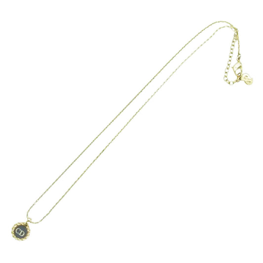 Christian Dior クリスチャンディオール CDアイコン サークル ロゴ ネックレス ゴールド系【中古】