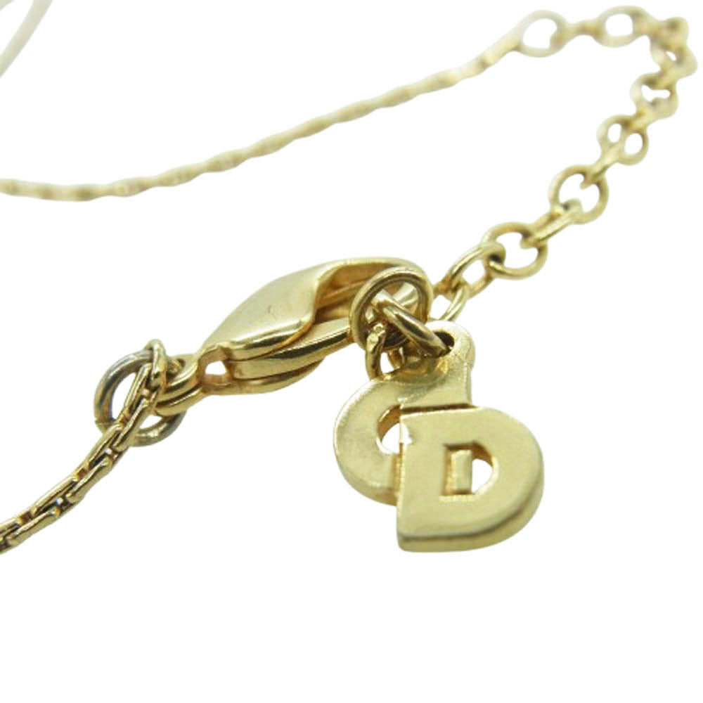 Christian Dior クリスチャンディオール CDアイコン サークル ロゴ ネックレス ゴールド系【中古】