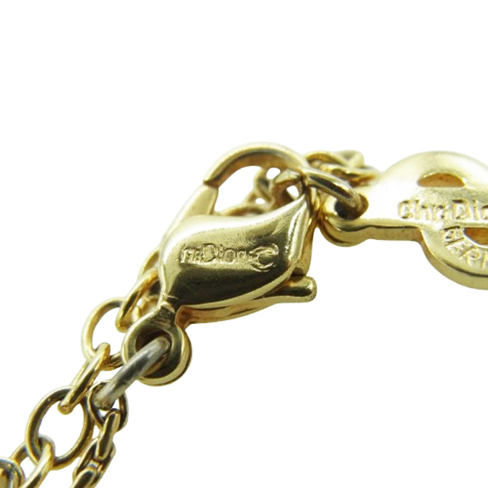 Christian Dior クリスチャンディオール CDアイコン サークル ロゴ ネックレス ゴールド系【中古】