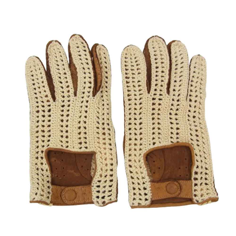 VISVIM ビズビム 0125403003011 VMC CROCHET DRIVING GLOVES ドライビンググローブ 革手袋 ブラウン系 M【中古】