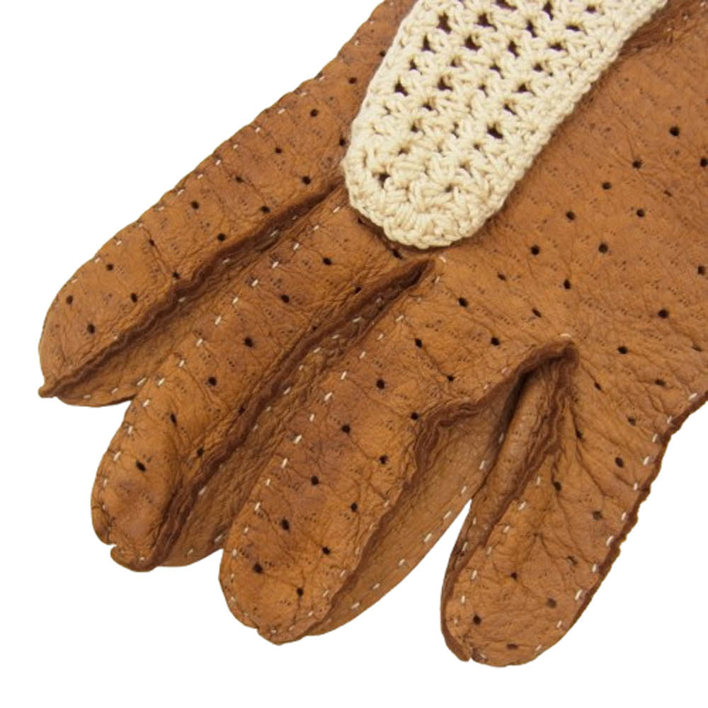 VISVIM ビズビム 0125403003011 VMC CROCHET DRIVING GLOVES ドライビンググローブ 革手袋 ブラウン系 M【中古】