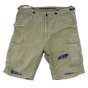 VISVIM ビズビム 0220905008003 ICT JUMBO EIGER SANCTION SHORTS CRASH リペアクラッシュ加工 カーゴ ショーツ ハーフパンツ カーキ系 2【中古】
