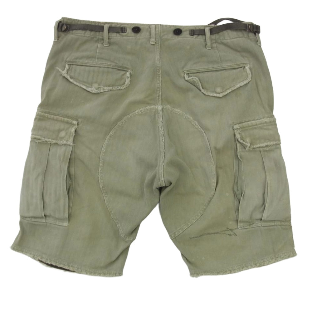 VISVIM ビズビム 0220905008003 ICT JUMBO EIGER SANCTION SHORTS CRASH リペアクラッシュ加工 カーゴ ショーツ ハーフパンツ カーキ系 2【中古】