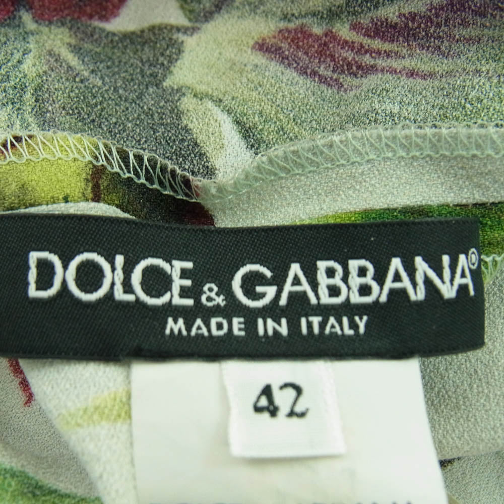 DOLCE&GABBANA ドルチェアンドガッバーナ フローラル総柄 花柄 レーヨン ノースリーブ ブラウス カットソー マルチカラー系 42【中古】