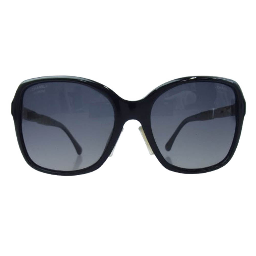 CHANEL シャネル ココマーク ラインストーン オーバル サングラス アイウェア ブラック系【中古】