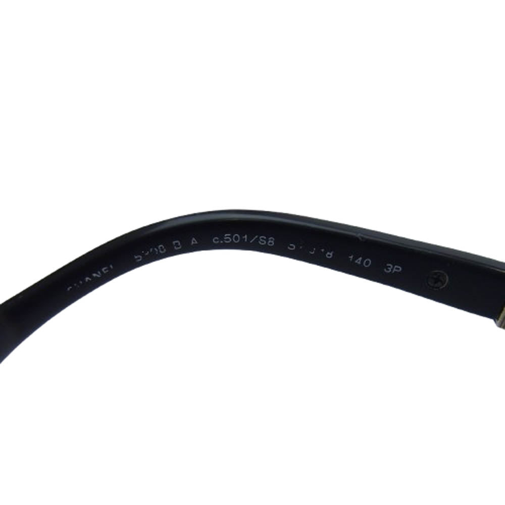 CHANEL シャネル ココマーク ラインストーン オーバル サングラス アイウェア ブラック系【中古】