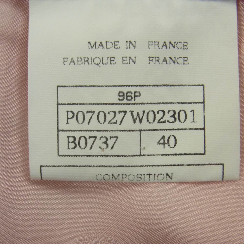 CHANEL シャネル ココマークボタン ツイード スカート フランス製 ピンク系 40【中古】