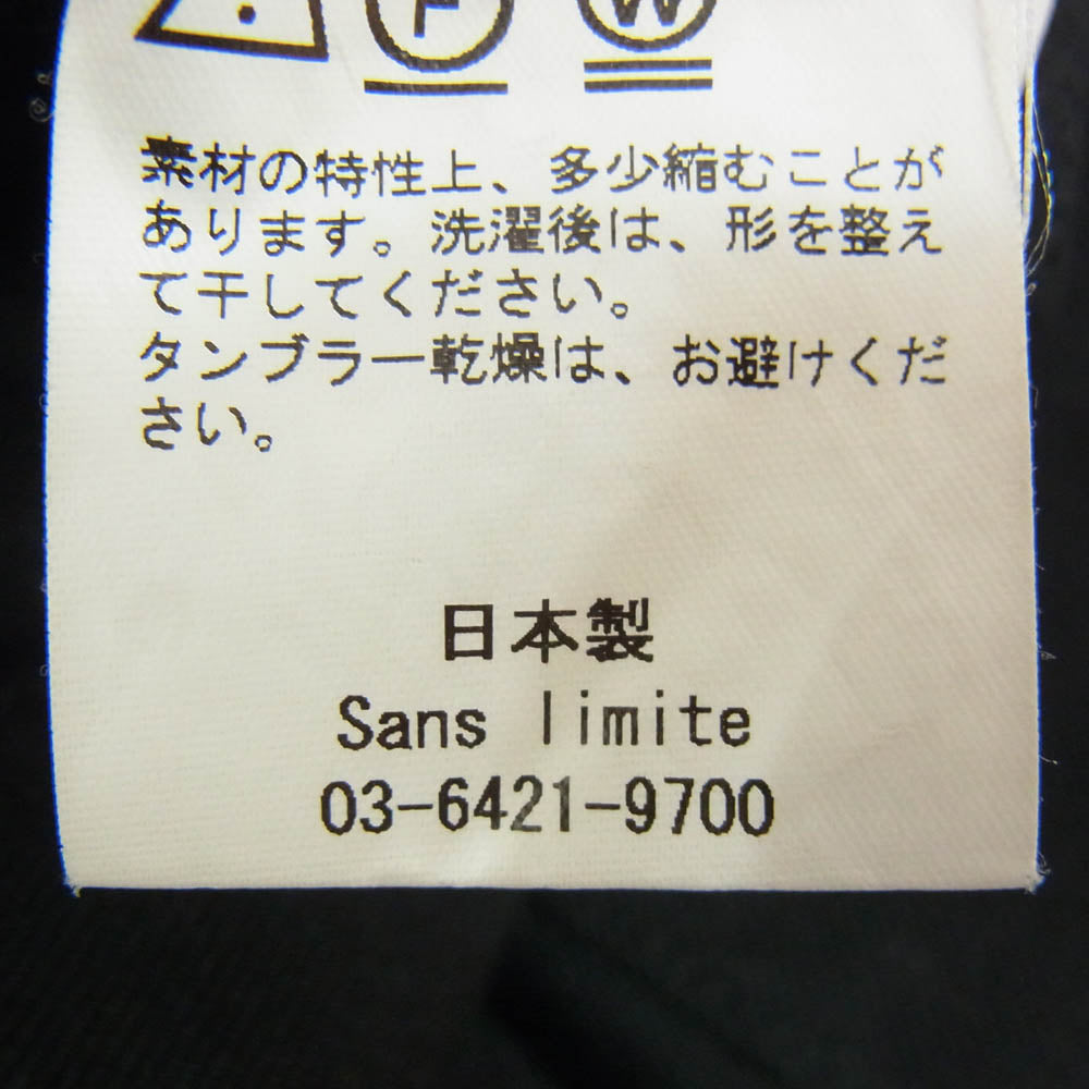sans limite サンリミット W1903011 ウールポリ 5ポケット パンツ ブラック系 －1【中古】