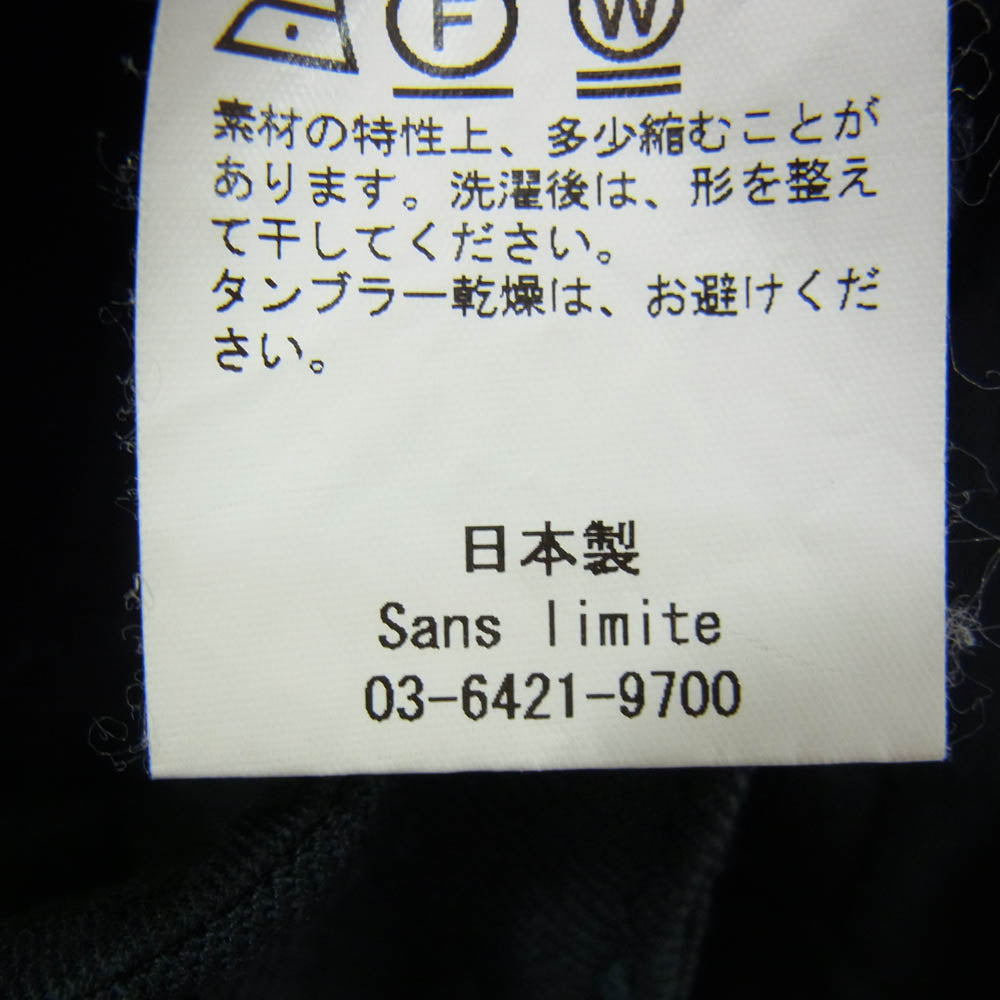 sans limite サンリミット W1903041 ウールポリ テーパード パンツ ダークネイビー系 -1【中古】