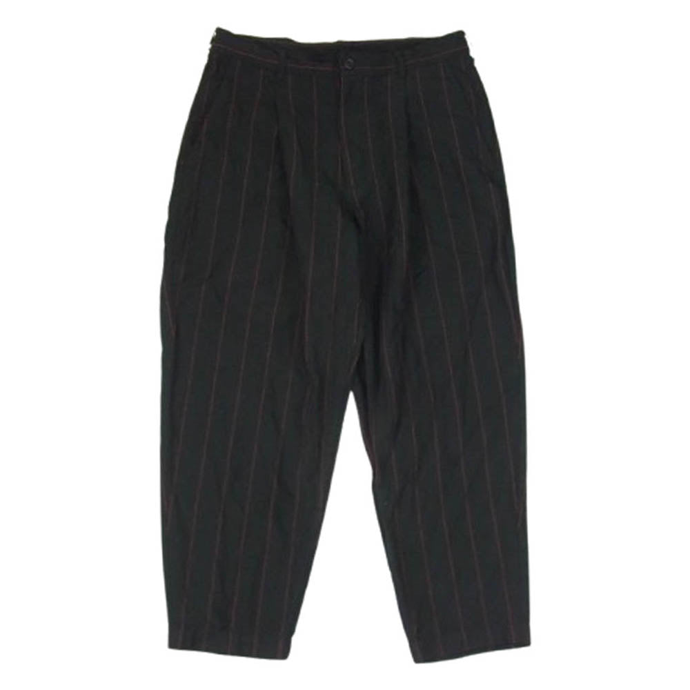 COMME des GARCONS HOMME DEUX コムデギャルソンオムドゥ 22SS DI-P030 ストライプ エステル 1タック パンツ ブラック系 XS【中古】