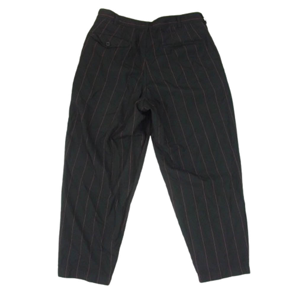 COMME des GARCONS HOMME DEUX コムデギャルソンオムドゥ 22SS DI-P030 ストライプ エステル 1タック パンツ ブラック系 XS【中古】