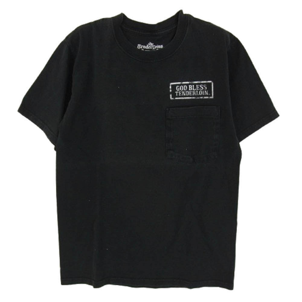 TENDERLOIN テンダーロイン T-TEE 1 GOD BLESS ポケット Tシャツ ブラック系 S【中古】