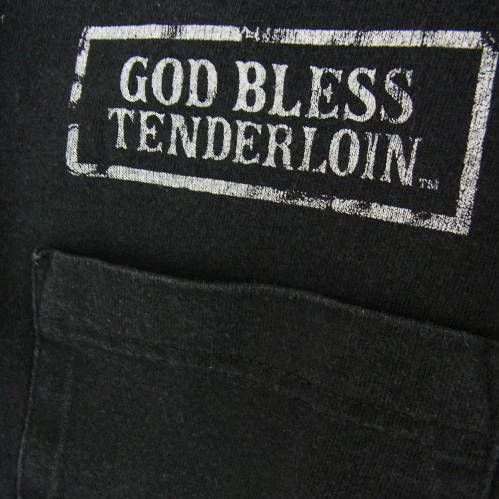 TENDERLOIN テンダーロイン T-TEE 1 GOD BLESS ポケット Tシャツ ブラック系 S【中古】