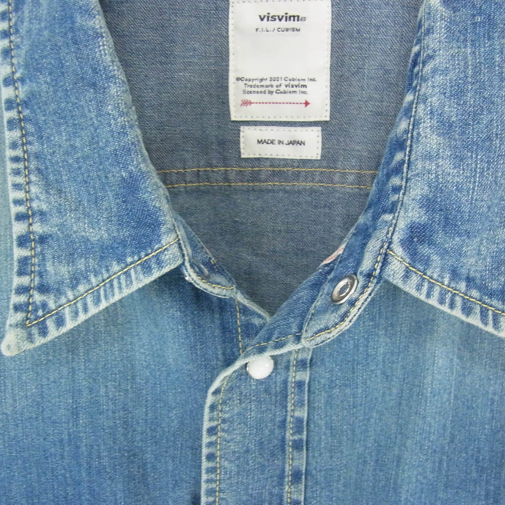 VISVIM ビズビム 0119105007002 Handyman Shirt ハンディマン 長袖 デニム シャツ インディゴブルー系 2【中古】