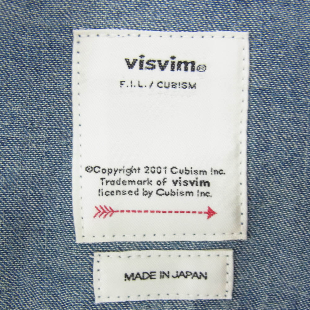 VISVIM ビズビム 0119105007002 Handyman Shirt ハンディマン 長袖 デニム シャツ インディゴブルー系 2【中古】