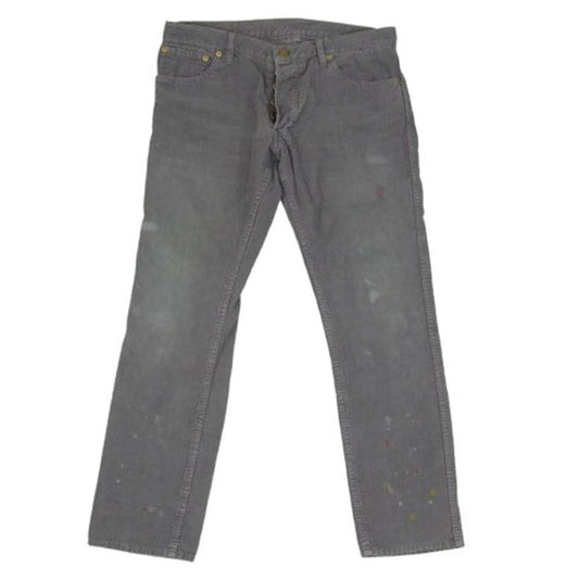 VISVIM ビズビム 0117205008018 FLUXUS 10 SLUB フルクサス スラブ ペイント加工 コーデュロ イパンツ ダークグレー系 3【中古】