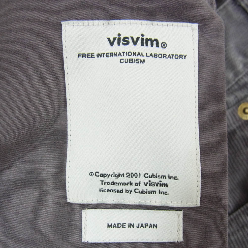 VISVIM ビズビム 0117205008018 FLUXUS 10 SLUB フルクサス スラブ ペイント加工 コーデュロ イパンツ ダークグレー系 3【中古】