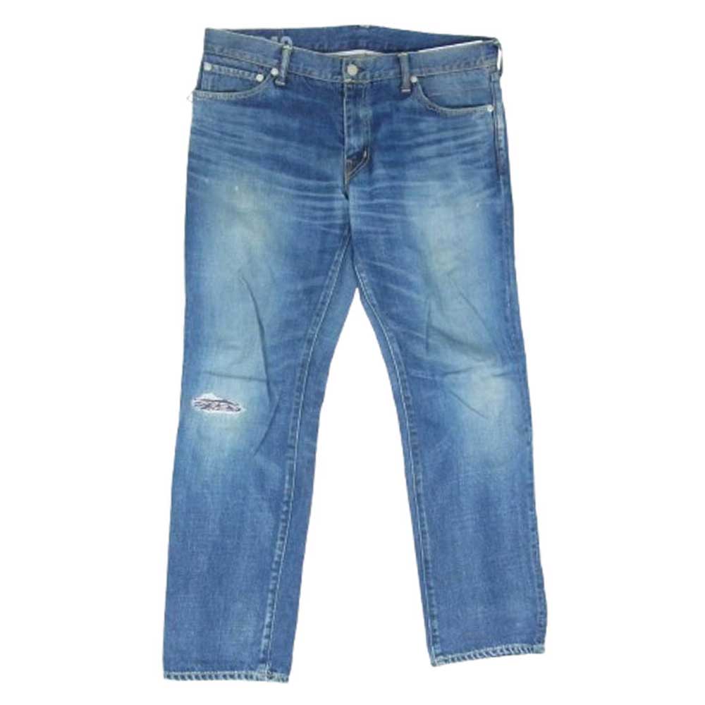 VISVIM ビズビム 17SS 117305005004 SOCIAL SCLPTR 04 DMGD-10 DENIM ソーシャル スカルプチャー ダメージ加工 デニム パンツ インディゴブルー系 W36【中古】