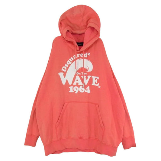 DSQUARED2 ディースクエアード 23SS s74gu0673s25030 ON THE WAVE オンザウェーブ パーカー サーモンピンク系 S【中古】