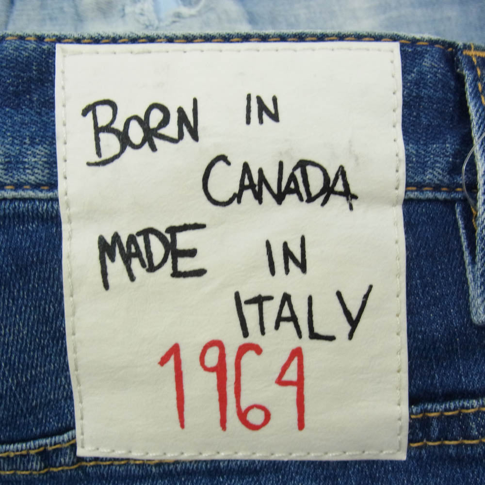 DSQUARED2 ディースクエアード s74lb1056 s30342 SKATER ダメージ加工 ストレッチデニム パンツ インディゴブルー系 46【中古】