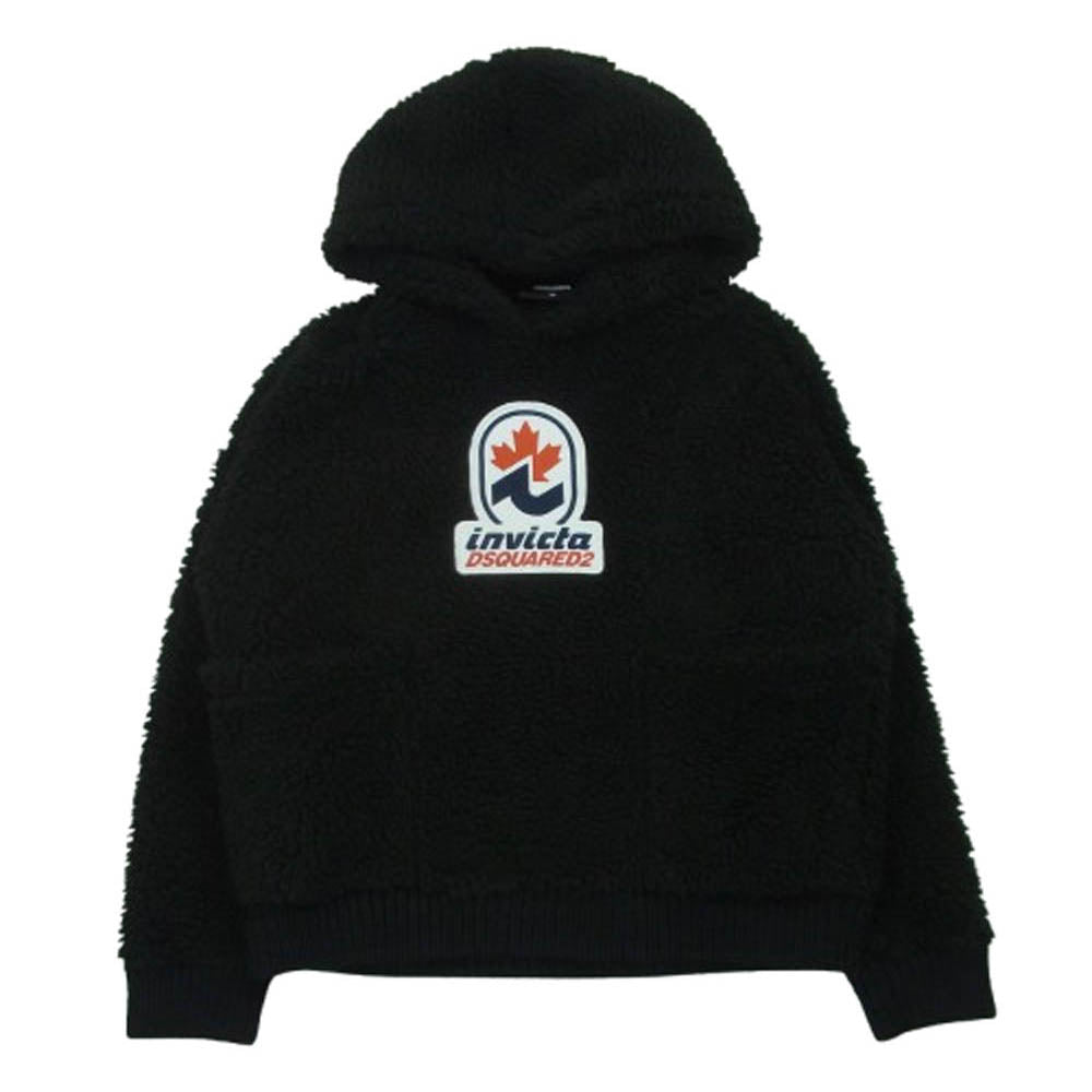 DSQUARED2 ディースクエアード 22AW S71GU0558S25565 Invicta Teddy Hoodie ボア フリース パーカー ブラック系 XS【中古】