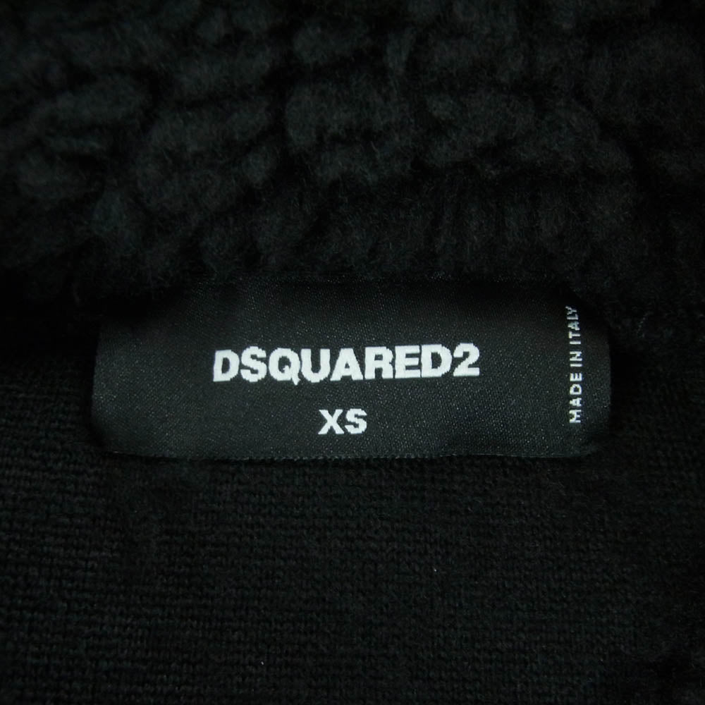 DSQUARED2 ディースクエアード 22AW S71GU0558S25565 Invicta Teddy Hoodie ボア フリース パーカー ブラック系 XS【中古】