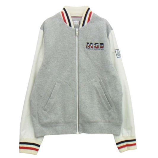 MONCLER GAMME BLEU モンクレール ガムブルー D13918410950 80374 MAGLIA CARDIGAN スウェット ナイロン 切替 ジャケット グレー系 M【中古】