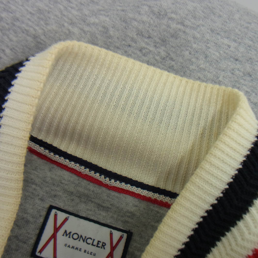 MONCLER GAMME BLEU モンクレール ガムブルー D13918410950 80374 MAGLIA CARDIGAN スウェット ナイロン 切替 ジャケット グレー系 M【中古】
