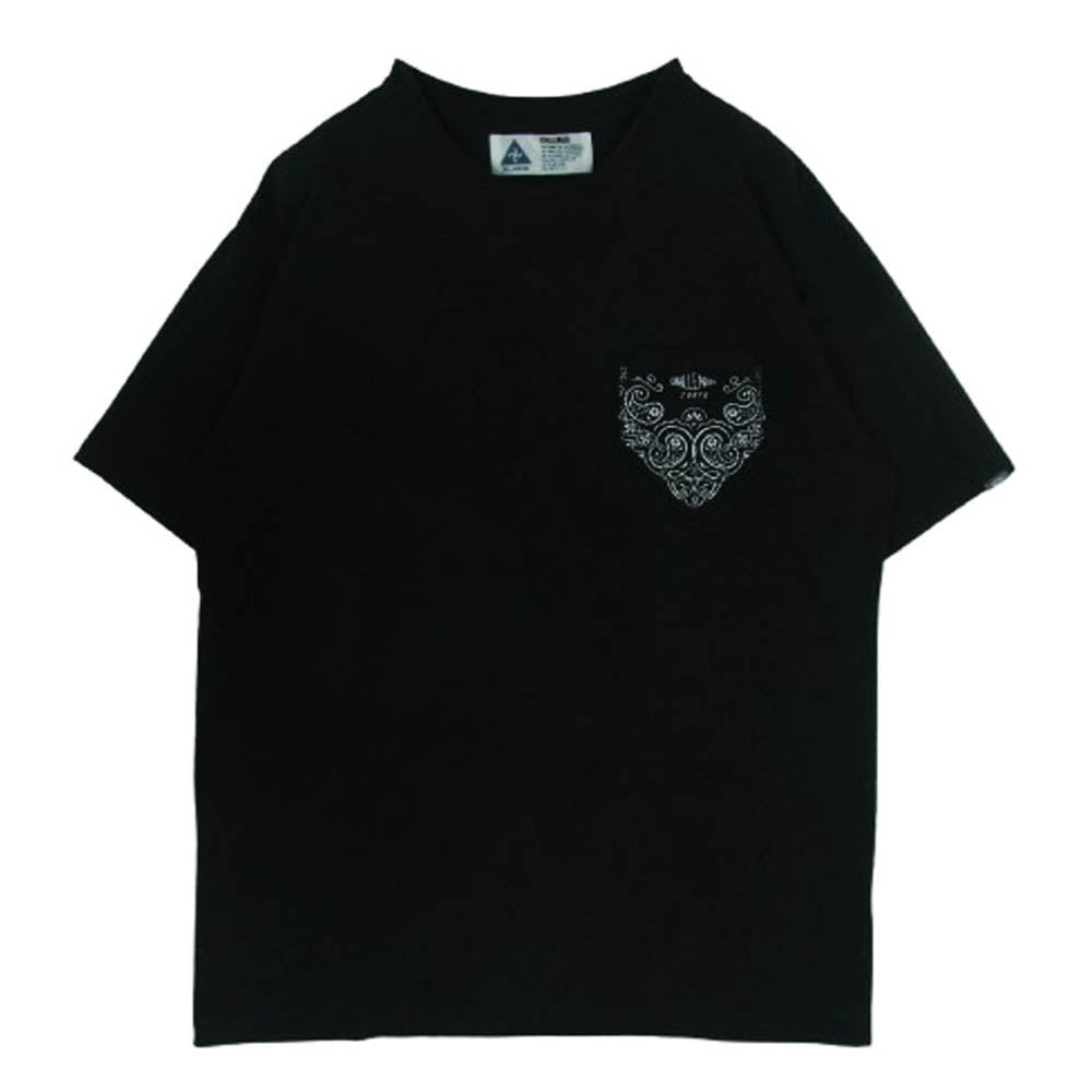 CHALLENGER チャレンジャー BANDANA POCKET TEE バンダナ ポケット 半袖 Tシャツ 日本製 ブラック系 XL【中古】