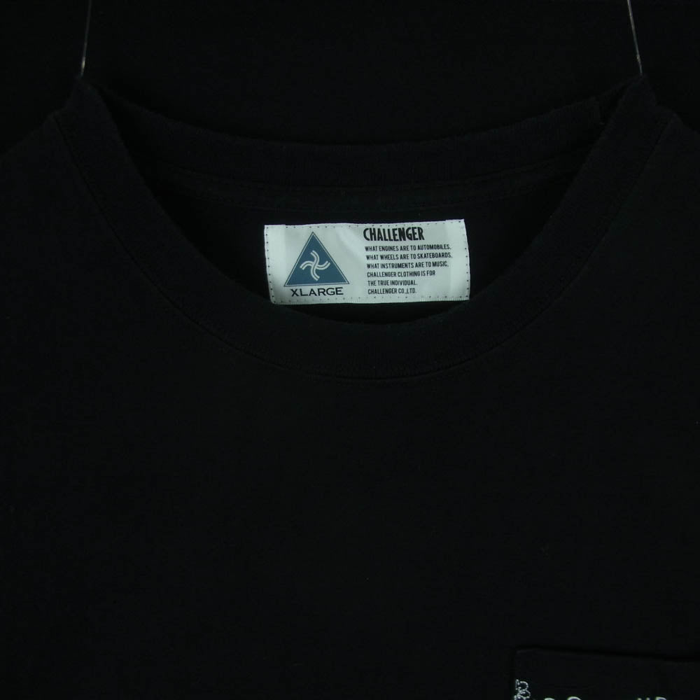 CHALLENGER チャレンジャー BANDANA POCKET TEE バンダナ ポケット 半袖 Tシャツ 日本製 ブラック系 XL【中古】