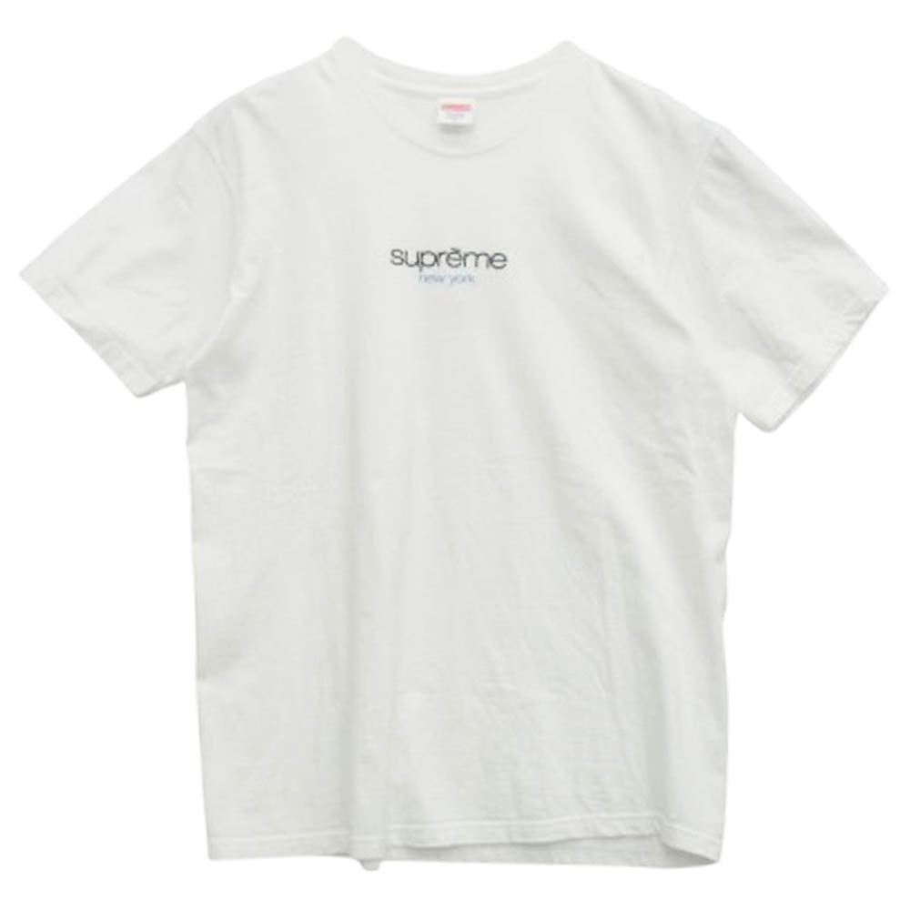 Supreme シュプリーム 22SS Classic Logo Tee クラシックロゴ 半袖Tシャツ オフホワイト系 M【中古】