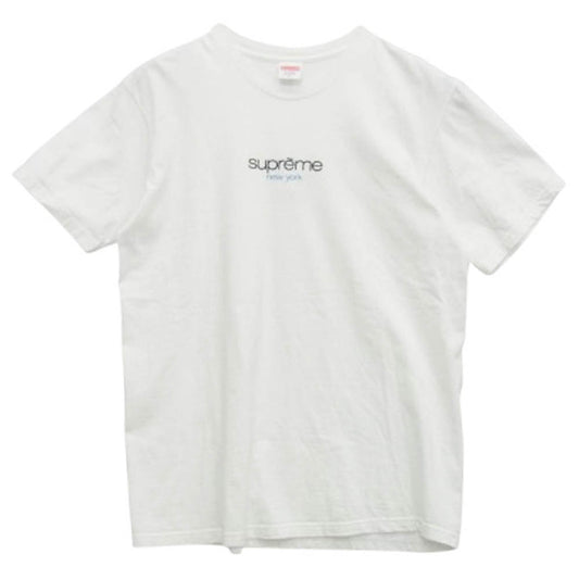 Supreme シュプリーム 22SS Classic Logo Tee クラシックロゴ 半袖Tシャツ オフホワイト系 M【中古】