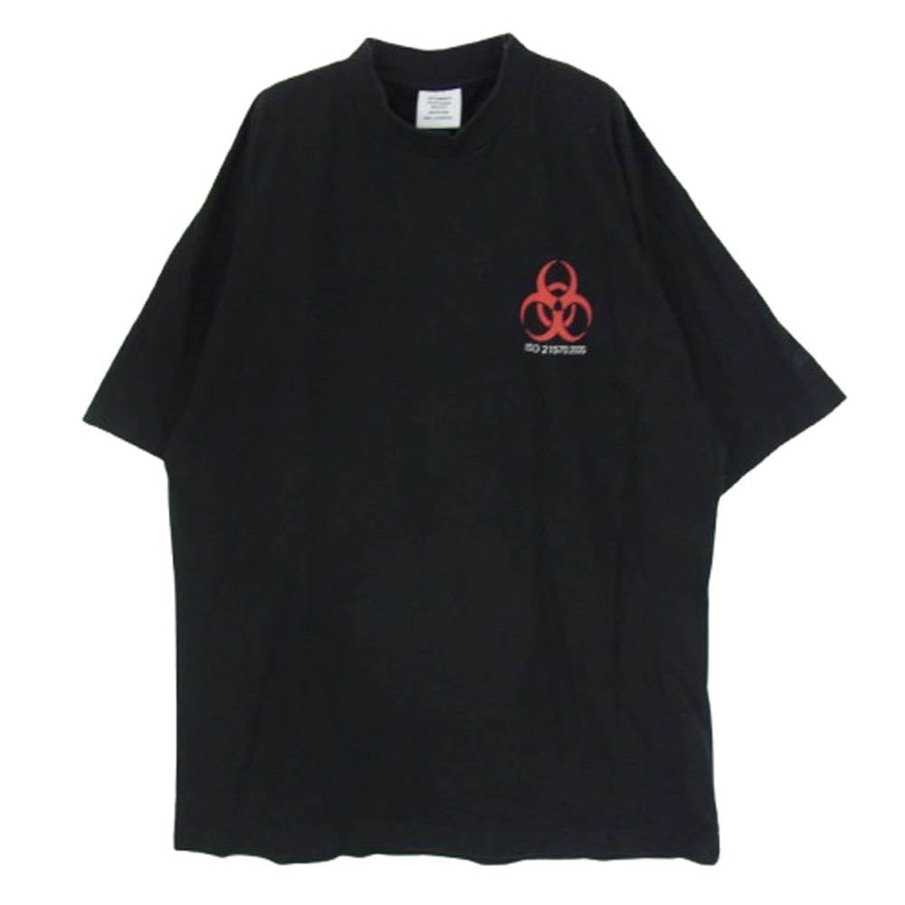 VETEMENTS ヴェトモン 17AW WAH18TR1 VOLUNTEER TEE ボランティア オーバーサイズ 半袖Tシャツ ブラック系 XS【中古】