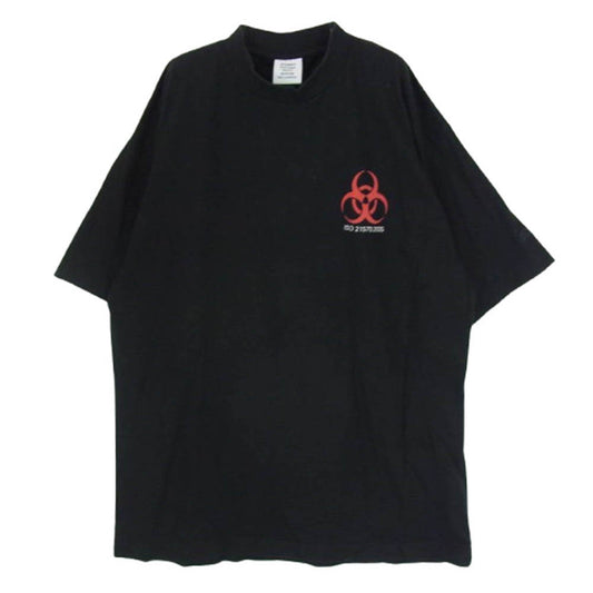VETEMENTS ヴェトモン 17AW WAH18TR1 VOLUNTEER TEE ボランティア オーバーサイズ 半袖Tシャツ ブラック系 XS【中古】