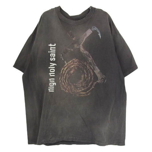 SAINT MICHAEL セントマイケル 22SS SM-S22-0000-009 TEE ANCHOR ヴィンテージ加工 半袖Tシャツ チャコール系 XXL【中古】