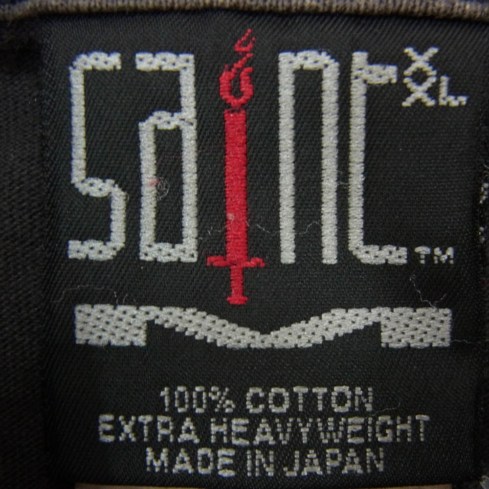 SAINT MICHAEL セントマイケル 22SS SM-S22-0000-009 TEE ANCHOR ヴィンテージ加工 半袖Tシャツ チャコール系 XXL【中古】