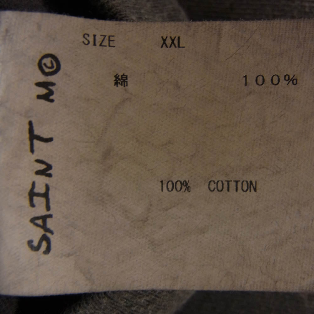 SAINT MICHAEL セントマイケル 22SS SM-S22-0000-009 TEE ANCHOR ヴィンテージ加工 半袖Tシャツ チャコール系 XXL【中古】