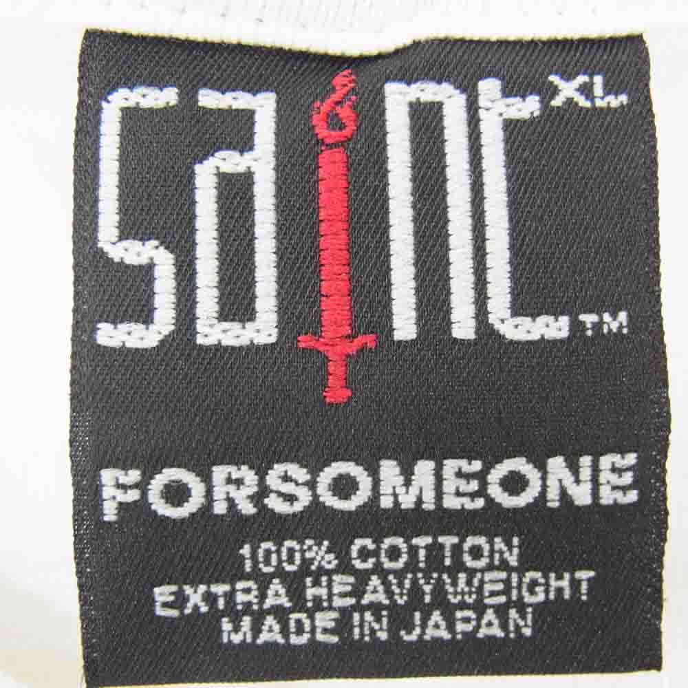 SAINT MICHAEL セントマイケル 23AW SM-A23-0000-C10 FS_SS T-SHIRT / CONSUME FORSOMEONE フォーサムワン ヴィンテージ加工 半袖Tシャツ ホワイト系 XL【中古】