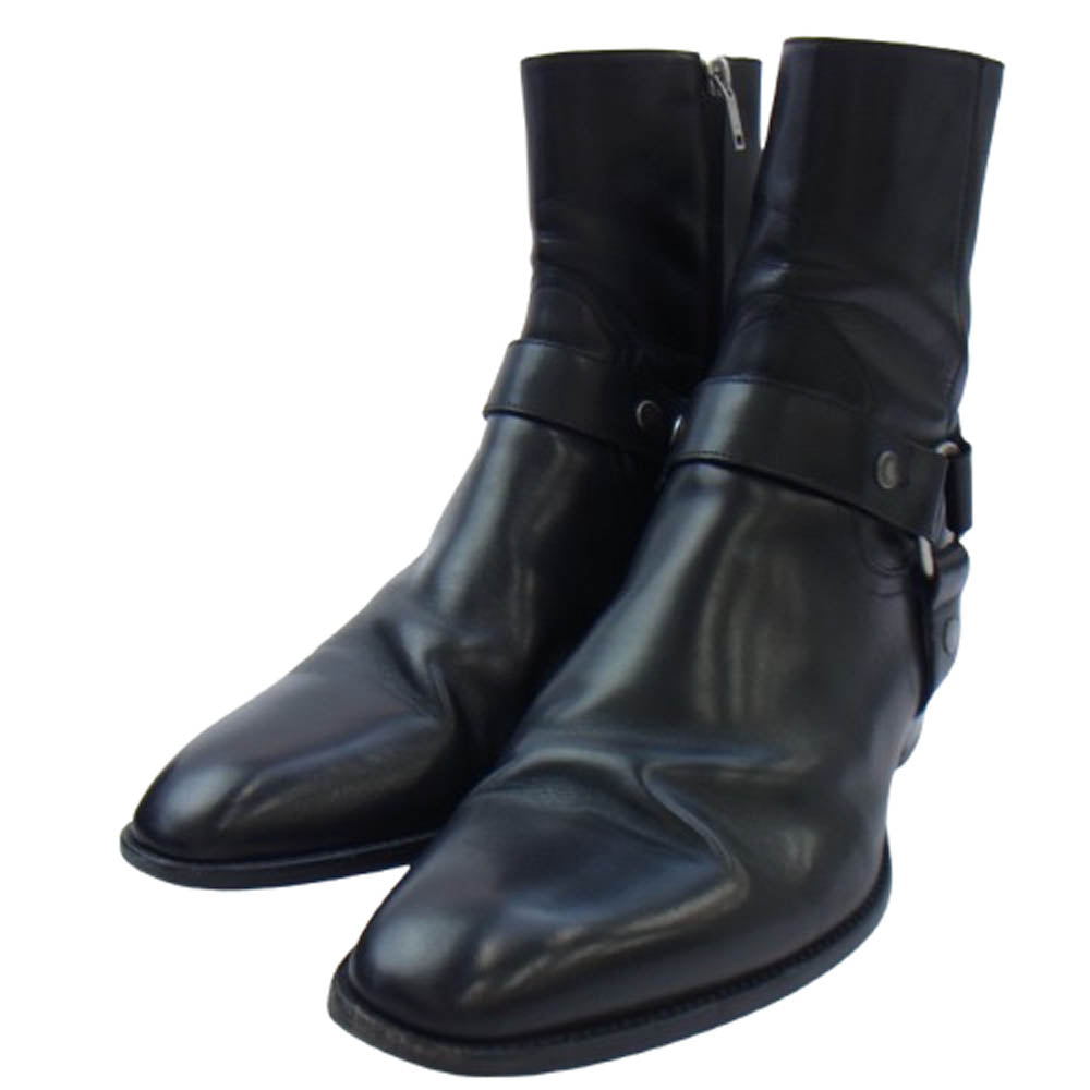 SAINT LAURENT サンローラン 443190 AQS00 Wyatt Harness Ring Boot ワイアットハーネス リングブーツ ブラック系 42【中古】