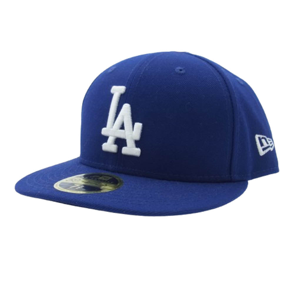 NEW ERA ニューエラ 59FIFTY Los Angeles Dodgers LA刺繍ロゴ ロサンゼルス ドジャーズ BB CAP ベースボール キャップ ブルー系 59.6cm【中古】