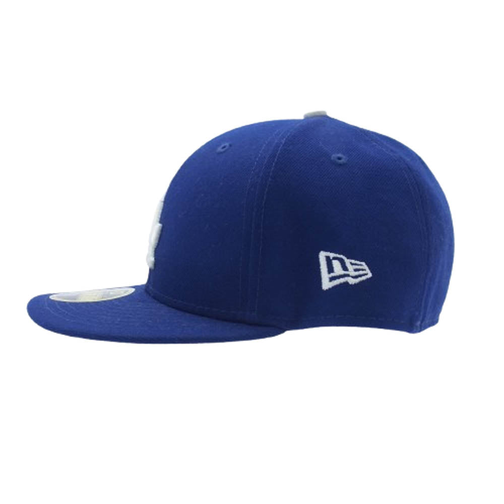 NEW ERA ニューエラ 59FIFTY Los Angeles Dodgers LA刺繍ロゴ ロサンゼルス ドジャーズ BB CAP ベースボール キャップ ブルー系 59.6cm【中古】