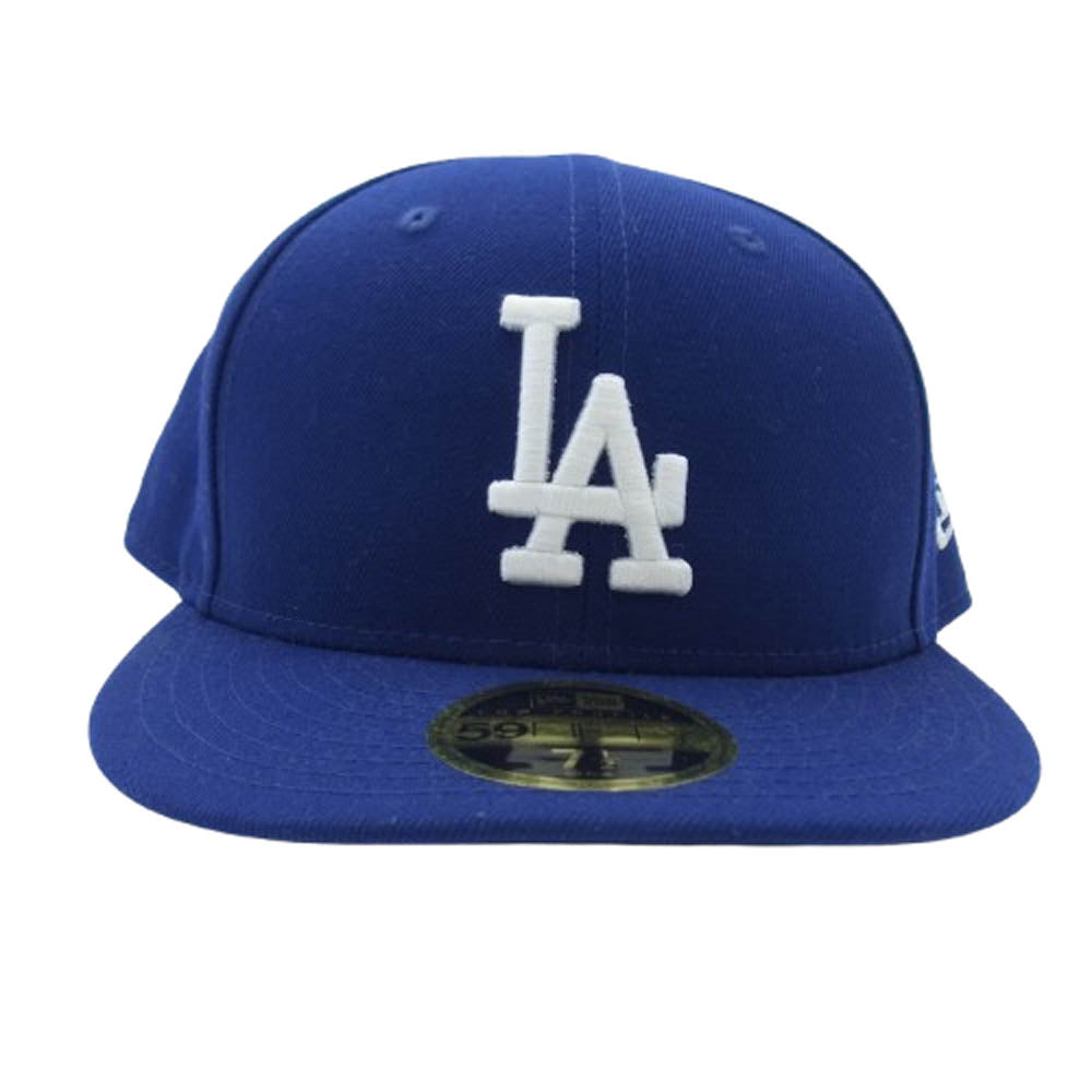 NEW ERA ニューエラ 59FIFTY Los Angeles Dodgers LA刺繍ロゴ ロサンゼルス ドジャーズ BB CAP ベースボール キャップ ブルー系 59.6cm【中古】