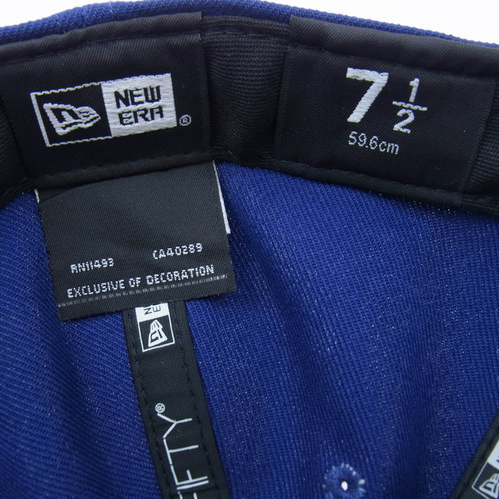 NEW ERA ニューエラ 59FIFTY Los Angeles Dodgers LA刺繍ロゴ ロサンゼルス ドジャーズ BB CAP ベースボール キャップ ブルー系 59.6cm【中古】