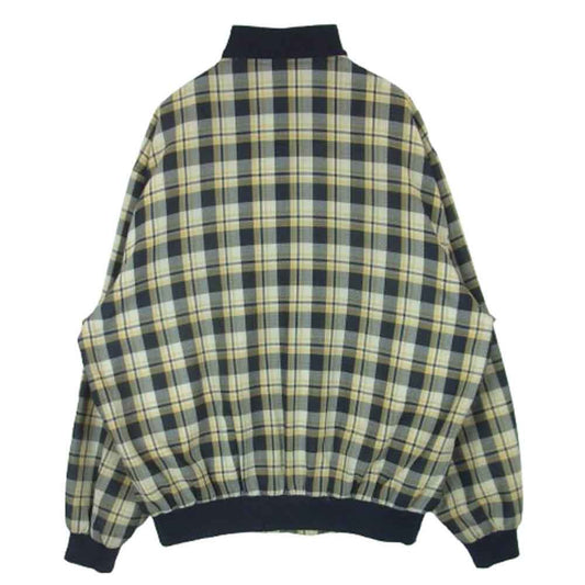 YVES SAINT LAURENT イヴサンローラン pour homme チェック柄 ブルゾン ジャケット ブラック系 イエロー系 95【中古】