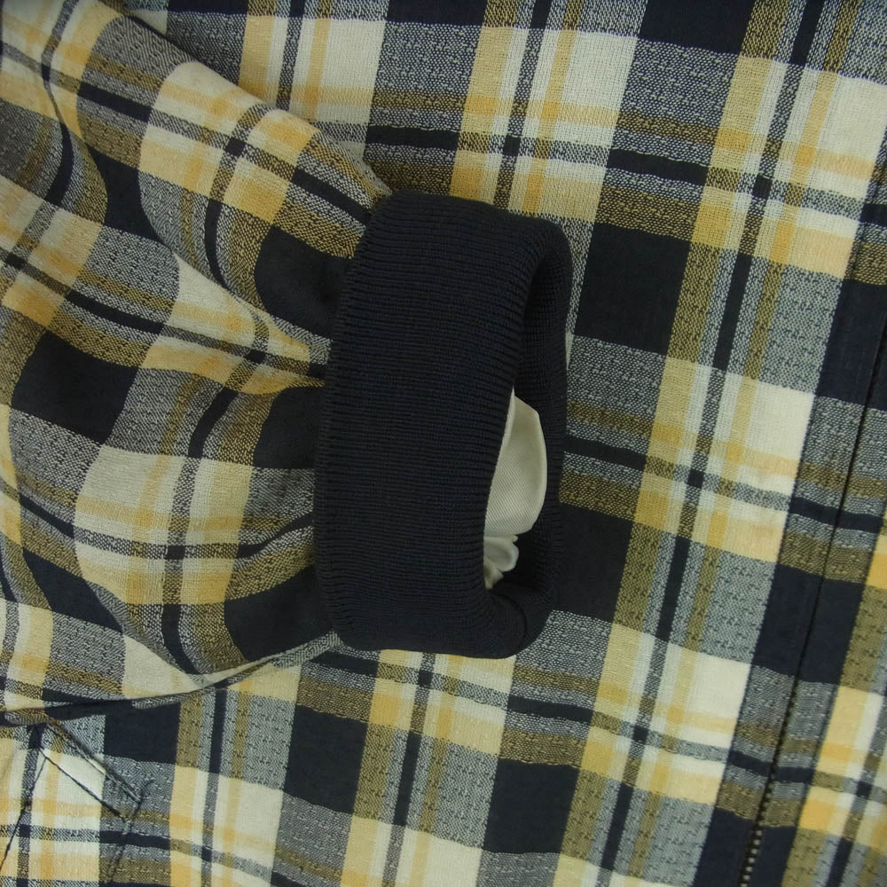 YVES SAINT LAURENT イヴサンローラン pour homme チェック柄 ブルゾン ジャケット ブラック系 イエロー系 95【中古】