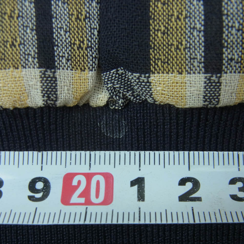 YVES SAINT LAURENT イヴサンローラン pour homme チェック柄 ブルゾン ジャケット ブラック系 イエロー系 95【中古】