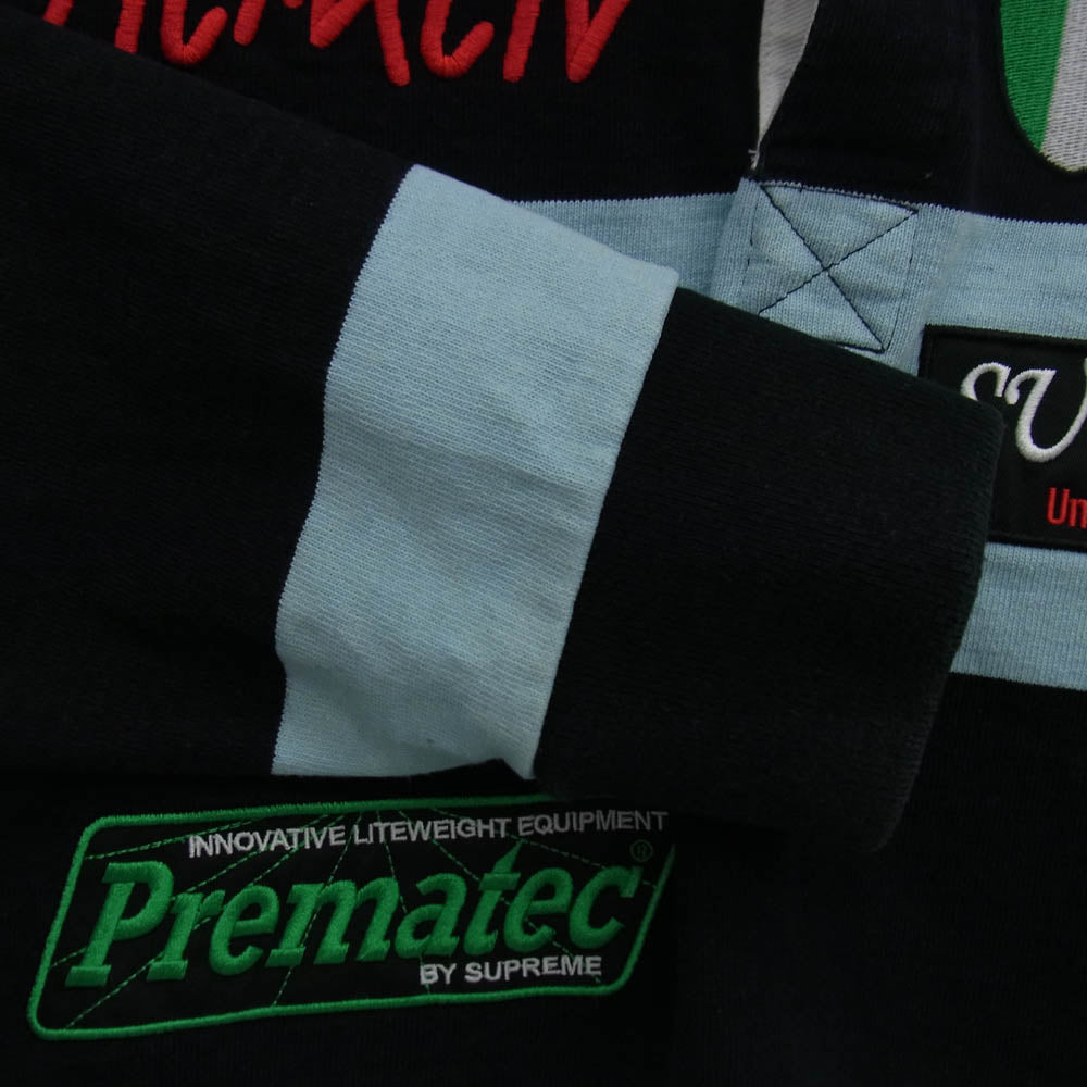 Supreme シュプリーム 22SS Stripe Rugby ストライプ ラガー 長袖 ポロシャツ ラガーシャツ ブラック系 ライトブルー系 M【中古】