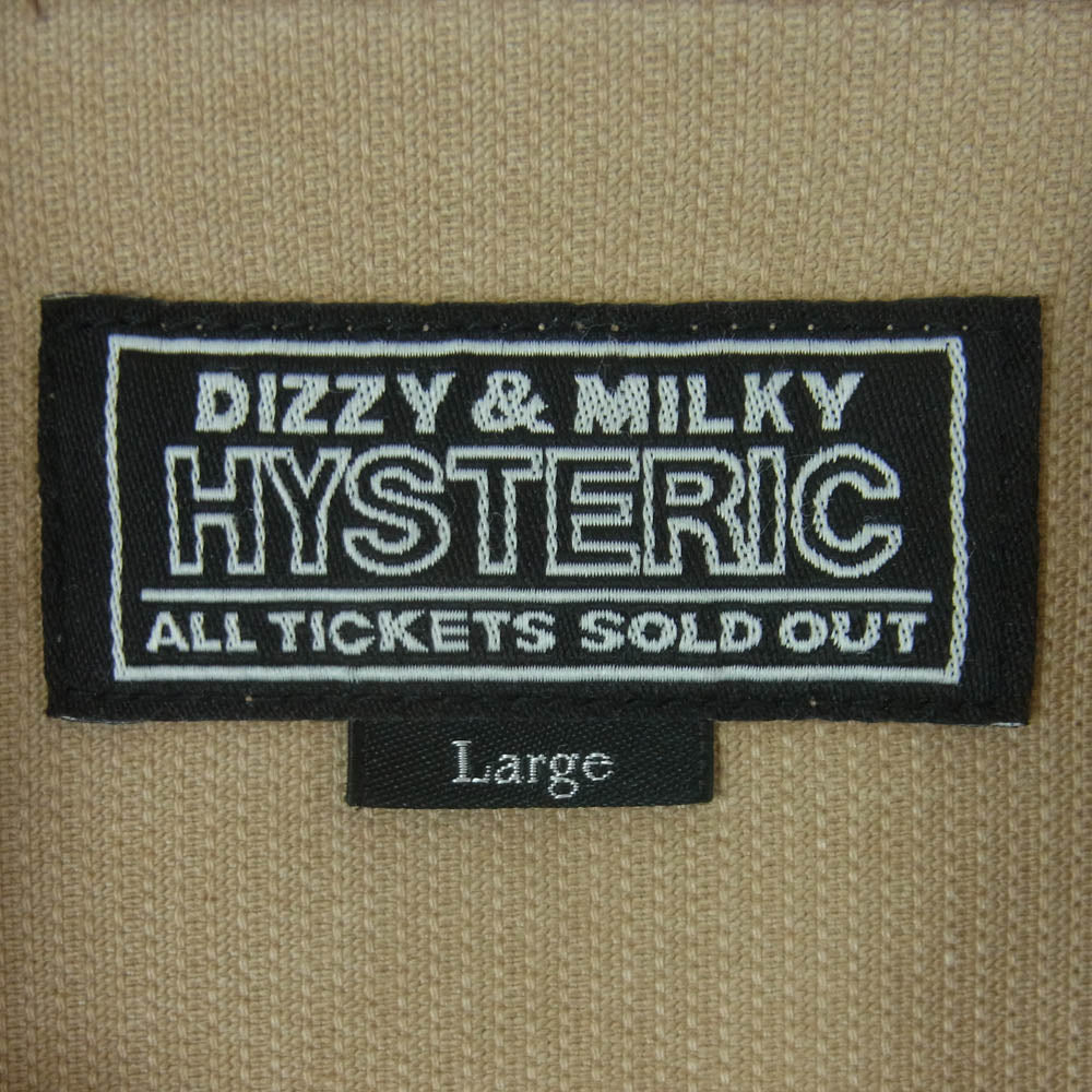 HYSTERIC GLAMOUR ヒステリックグラマー 02213AH04 HYSTERIC YOUTH刺繍 カレッジ シャツ コーデュロイ ジップ アップ ジャケット ライトブラウン系 L【中古】